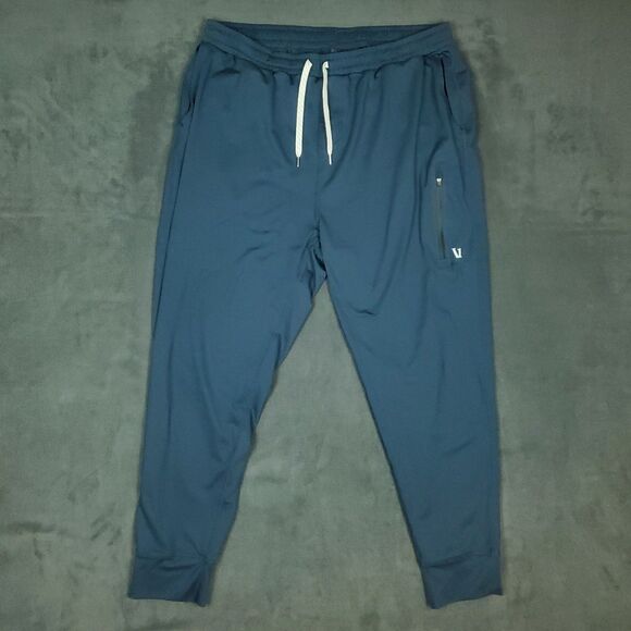 Vuori Jogger Pants Mens 2XL Blue V416 Performance Athletic Stretch Zip Pocket - Picture 1 of 14